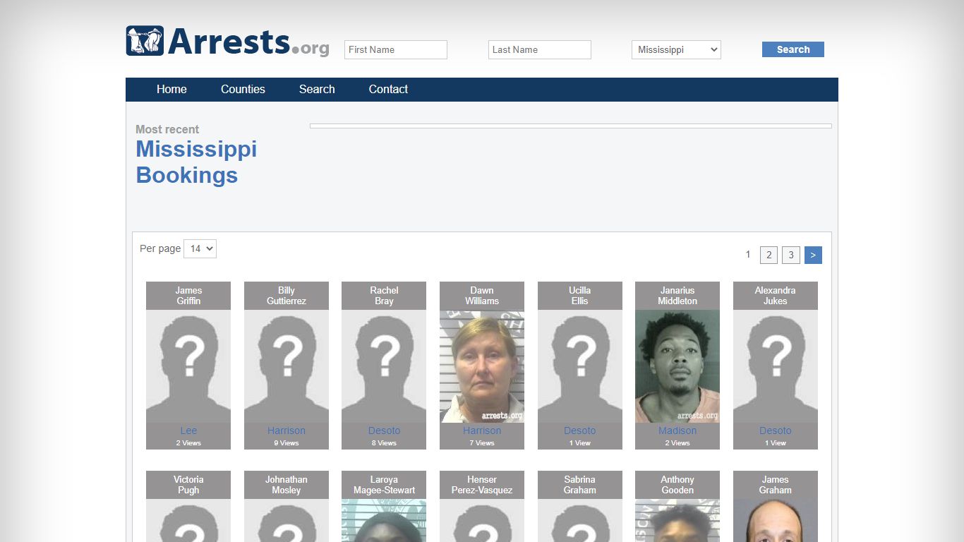 Mississippi Arrests and Inmate Search