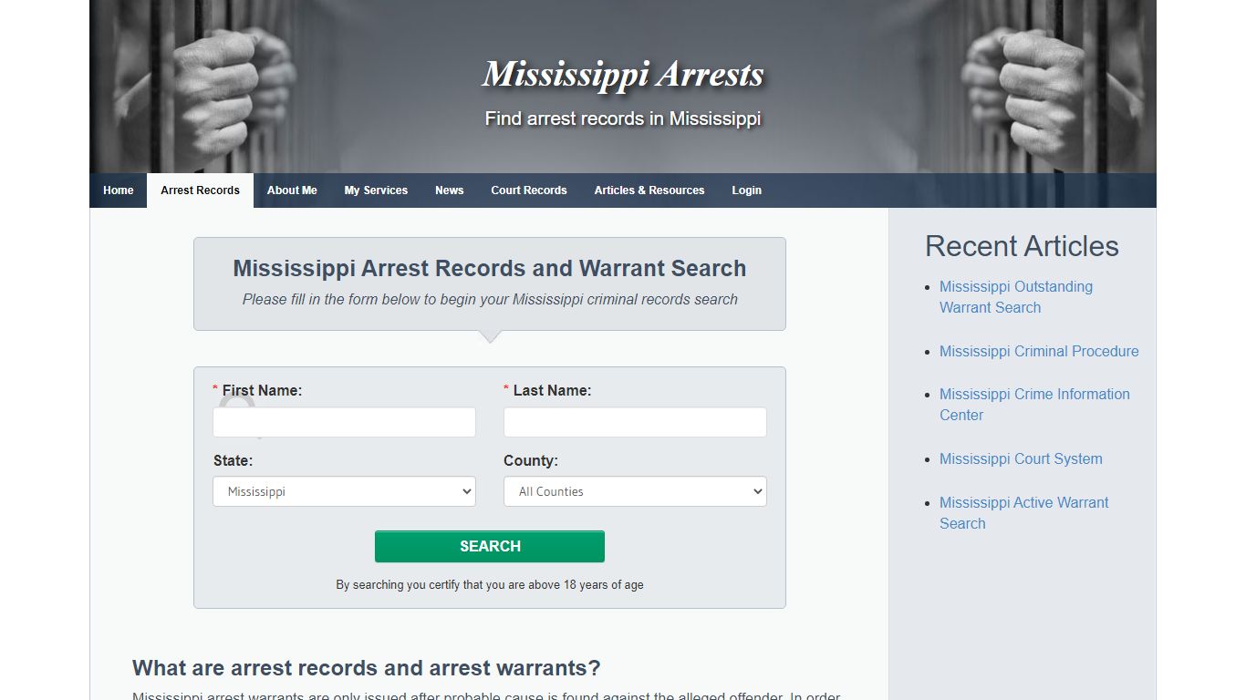 Mississippi Warrants and Arrest Records Search - Mississippi Arrests